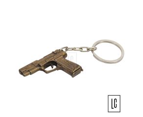 Chaveiro Metal Pistola Dourado - Bélica