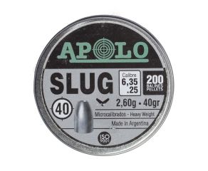Chumbinho Apolo Slug 6.35mm 40gr 200 Un