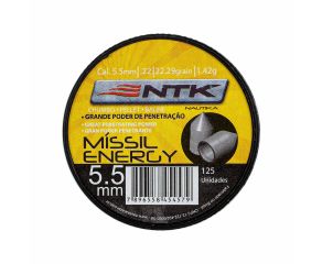 Chumbinho NTK Missil Energy 5.5mm 250 Unidades