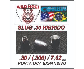 Chumbinho 7.62mm Wild Hogs Slug Híbrido (.30) 45 Grains 200 Un