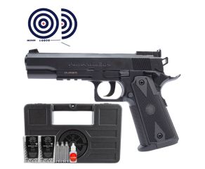 Pistola Rossi 1911 Tactical PowerWin 304 CO2 6mm + Case Rigido + Esferas + CO2 + Oleo + Alvos