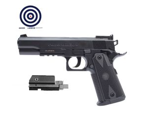 Pistola de Pressao Rossi 1911 Tactical PowerWin 304 CO2 6mm + Mira Laser Trilho 22mm Pequena + Alvos
