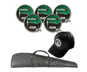 Kit para Carabina Pressão 5.5mm LC + Boné LojaDaCarabina + Capa LC Carabina com Luneta + Chumbinhos