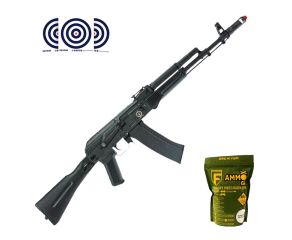 Rifle Airsoft AK74 Neptune Rossi + Airsoft BBs 0 20g Ammo Box Federaty + Alvos