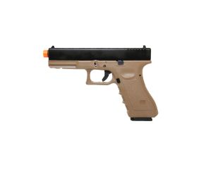 Pistola Airsoft GBB Glock R17 BlowBack Tan Green Gás