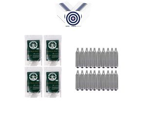 Esferas de Aluminio Para Pistola .50 + Cilindros CO2 12g + Alvos