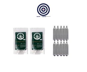 Esferas de Aluminio Para Pistola .50 + Cilindros CO2 + Alvos