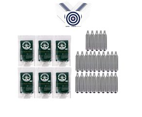 Esferas de Aluminio Para Pistola .50 + Cilindros CO2 + Alvos Rossi