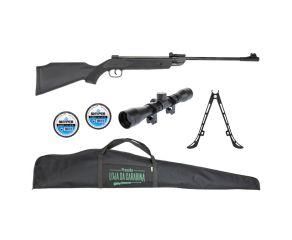 Carabina de Pressao QGK 14 Black Edition 5.5mm + Luneta + Bipe + Capa + Chumbinho
