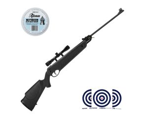 Carabina de Pressão Rossi Nova Dione 4G 5.5mm + Chumbinho + Luneta 4x32 Rossi 11mm + Alvos