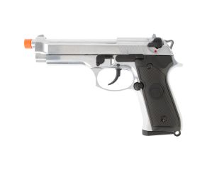 Pistola Airsoft GBB Beretta M92 Cromada Full Metal QGK