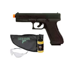 Pistola Airsoft Spring Glock K17 KWC + Kit