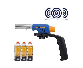 Macarico de Cartucho de Gas Ikon NTK + Cartucho de Gas Campgas NTK + Alvos