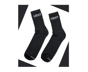 Meia Cano Longo Preta Army 39-43