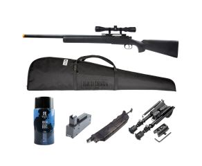 Airsoft Sniper M24 Storm + BBs EVO 0.40 + Magazine + Speedloader + Luneta + Capa + Bipé