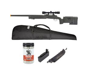 Airsoft Sniper M40 Storm + BBs 0.40g QGK 950 Un + Magazine + Speedloader + Luneta + Capa