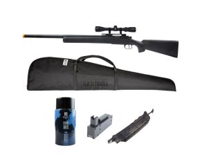 Airsoft Sniper M24 Storm + BBs 0.43g Evo 1200 Um + Magazine + Speedloader + Luneta + Capa