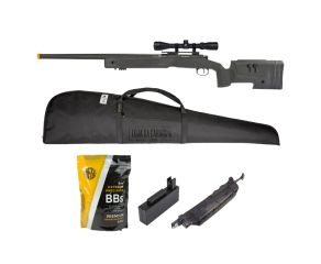 Airsoft Sniper M40 Storm + BBs Rossi 0.30 + Magazine + Speedloader + Luneta + Capa