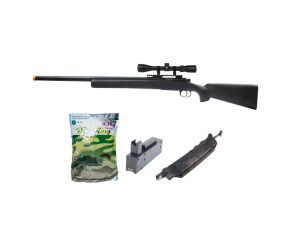 Airsoft Sniper M24 Storm + BBs 0.30g King 3333 Un + Magazine + Speedloader + Luneta