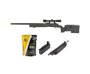 Airsoft Sniper M40 Storm + BBs Rossi 0.30 + Magazine + Speedloader + Luneta