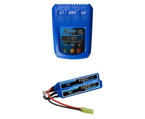 Carregador de Bateria L3PRO 3A 25W + Bateria LiPo 7.4V 2S 1100mAh 20C/40C