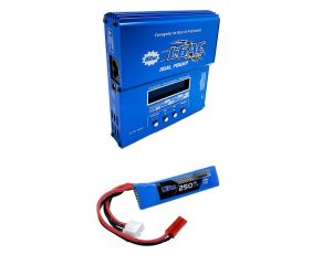 Carregador Balanceador Inteligente Imax B6 L6AC + Bateria Lipo 7.4v 250mAh Pistola Airsoft AEP