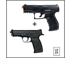 Pistola Airsoft Smith & Wesson MP40 - 6mm + Pistola de Airsoft PPQ - 6mm - Walther