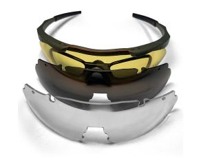 oculos airsoft com 3 lentes e suporte para lente de grau
