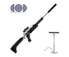 Carabina PCP Artemis M18 Hammer 5.5mm + Bomba Manual PCP + Red Dot T1 1x30 Thunder Outdoors + Alvos