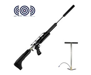 Carabina PCP Artemis M18 Hammer 5.5mm + Bomba Manual PCP 300 Bar Pé Fixo FXR + Alvos