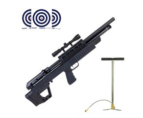 Carabina PCP Beeman 13625 VR 5 5mm Bullpup + Luneta 3 9x40 SFP + Bomba Manual PCP Rossi 2020 + Alvos