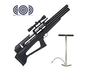 Carabina PCP Artemis P35 Bullpup Blackened 5.5mm + Bomba Manual 300 Bar + Luneta 3 9x40 SFP + Alvos