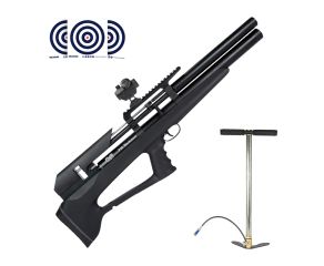 Carabina PCP Artemis P35 Bullpup Blackened 5.5mm + Bomba Manual 300 Bar + Red Dot T4 1x22 + Alvos