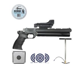 Pistola PCP Artemis PP700S 5 5mm + Chumbos Votex + Bomba PCP 300 Bar + Alvo Coletor 17x17cm + Alvos