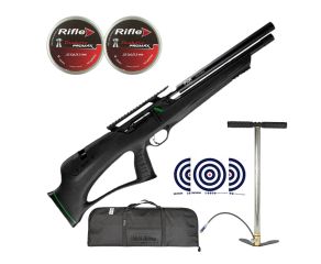 Carabina PCP Artemis T-rex Bullpup 5.5 mm + Bomba Manual PCP 300 Bar + Capa + Chumbos + Alvos