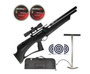 Carabina PCP Artemis T-Rex Bullpup 5.5mm + Bomba 300 BAR + Capa + Chumbos + Luneta 4x32 + Alvos