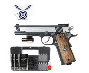 Pistola 1911 Special Combat Rossi CO2 4.5mm Full Metal + Case + Laser + Esferas + CO2 + Oleo + Alvos