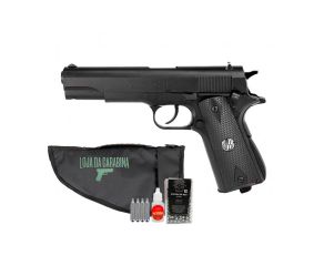 Pistola de Pressão Co2 1911 Commander Wingun + Kit