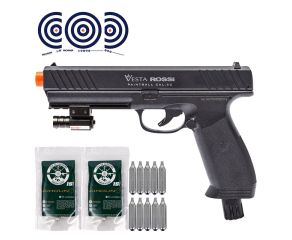 Pistola .50 CO2 Vesta PDW50 Defense Rossi Paintball + Mira Laser + Esferas + CO2 + Alvos