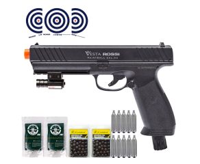 Pistola .50 CO2 Vesta PDW50 Defense Rossi Paintball + Mira Laser + KIT Esferas + CO2 + Alvos