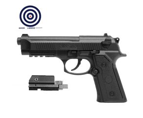 Pistola Airgun Niksan CP92 CO2 4.5mm + Mira Laser Trilho 22mm Pequena + Alvos