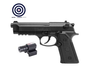 Pistola Airgun Niksan CP92 CO2 4.5mm + Mira Laser Trilho 11mm 22mm Pequena + Alvos