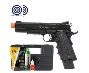 Airsoft GBB 1911 M.E.U R32 NightStorm Full Metal Army + Maleta + Green Gas + BBs + Oleo + Alvos