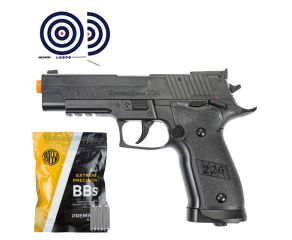 Airsoft Co2 GNB P226 X-4 Rossi 6.0mm + BBs 0.20g + CO2 + Alvos