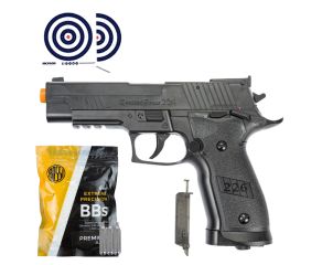 Airsoft Co2 GNB P226 X-4 Rossi 6.0mm + SpeedLoader + BBs 0.20g + CO2 + Alvos