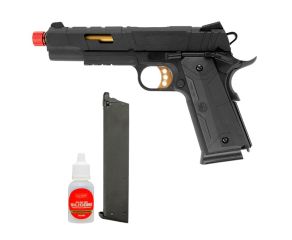 Pistola Airsoft GBB 1911 Redwings Gold Rossi + Magazine