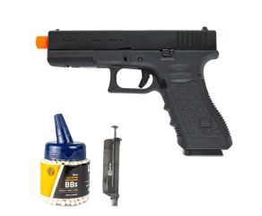 Pistola Airsoft GBB Glock G17 Kosok E&C + Speedloader NTK 90 Rds + BB's 0.20g 1000Un Rossi