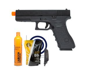 Pistola Airsoft GBB Glock G17 Kosok E&C + Speedloader Rossi 150 Rds + BB's 0.20g + Green Gás + Alvos