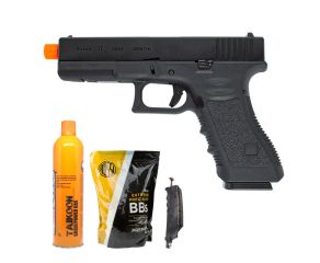 Pistola Airsoft GBB Glock G17 Kosok E&C + Speedloader Rossi 150 Rds + BB's 0.20g Rossi + Green Gás