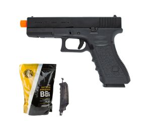 Pistola Airsoft GBB Glock G17 Kosok E&C + Speedloader Rossi 150 Rds 6mm + BB's 0.20g 4000Un Rossi